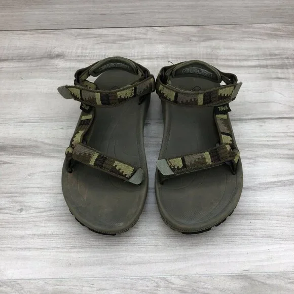 Teva Sandals Kids 2 Hurricane Green Hook and Loop Adjustable Strap Outdoor Shoes - Picture 6 of 11